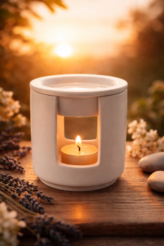 Duftlampe "Spio" aus Keramik, weiss